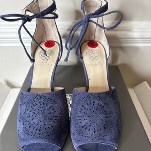 Vince Camuto Blue Lace-Up Heels